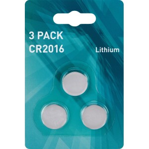 Confezione da 3 batterie a bottone al litio CR2016 per orologi, calcolatrici, ecc.
