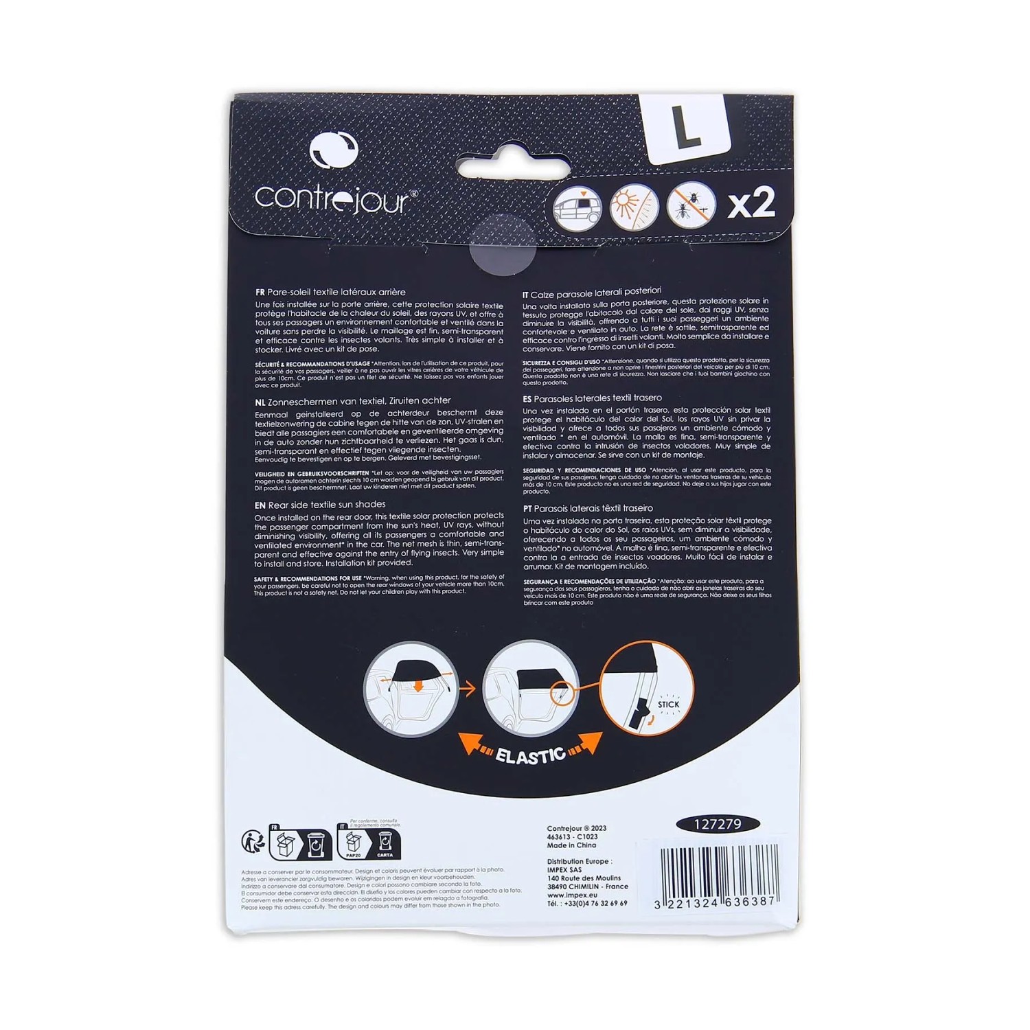 t.b.t. Set parasole auto, 2 pezzi, per accessori interni auto.