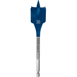 Punta a pala Bosch Expert Selfcut, Ø 30 mm, per legno. Punta per legno blu con punta di centraggio e codolo esagonale.