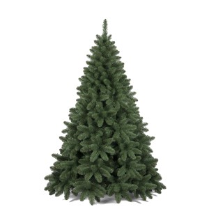 Albero di Natale artificiale verde con rami uniformi.