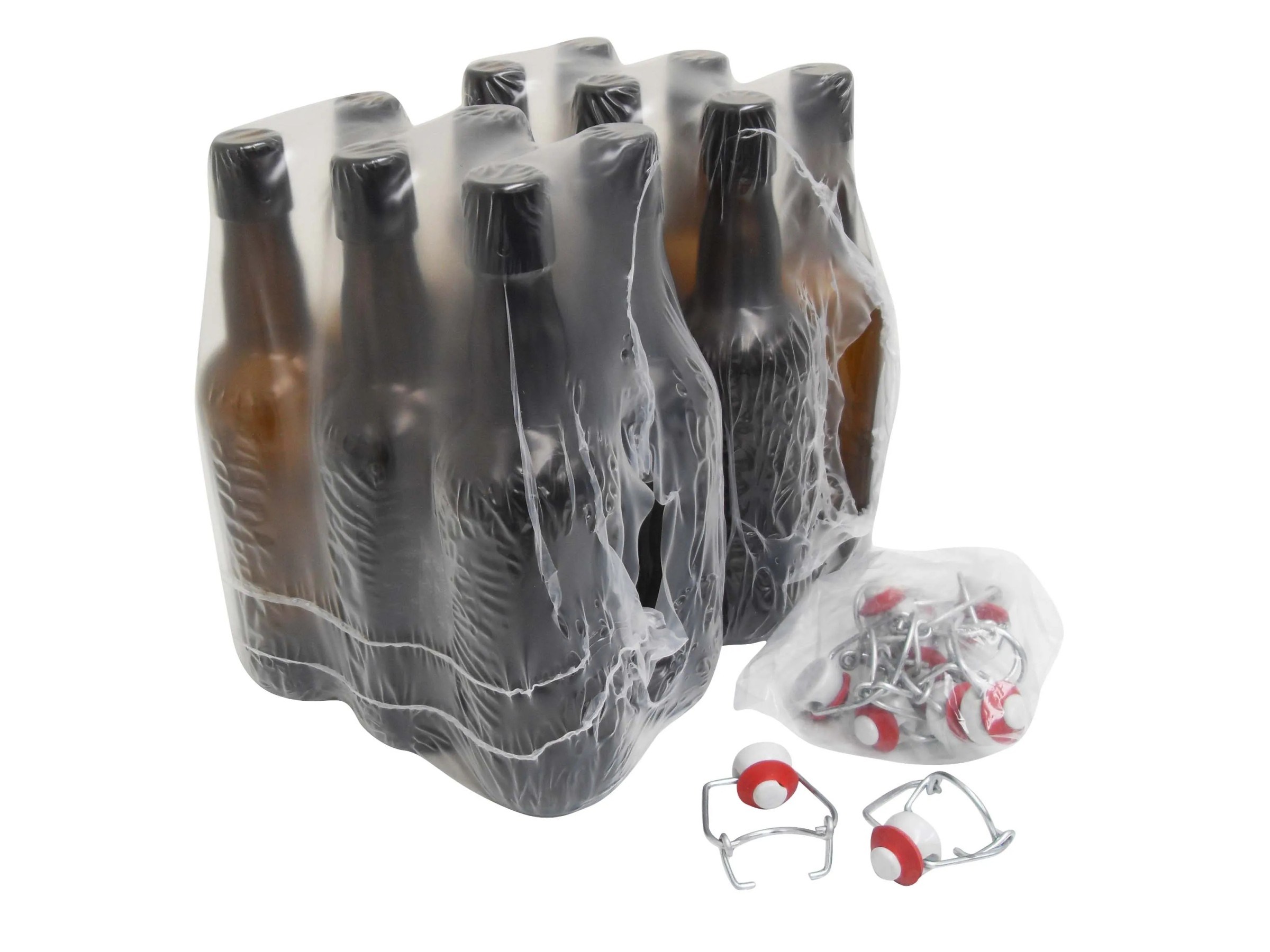 Gebrazy Beccuccio per bottiglie, 6 versatori per vino, versatore per bottiglie con tappi in gomma e spazzola da 10 cm, per liquori, ideale per bar, pub, bistrò, innaffiatore per olio domestico
