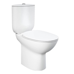 WC monoblocco t.b.t. bianco, vista laterale.