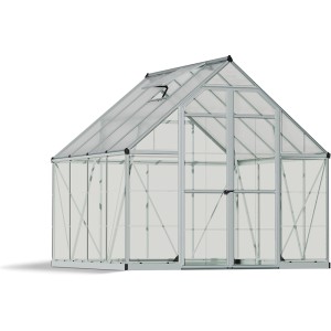 Serra Palram Canopia Balance 8x8 Argento con pannelli laterali trasparenti.