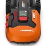 Robot rasaerba Worx Landroid S300, arancione e nero, con display e batteria PowerShare.