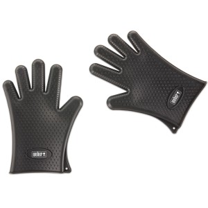 Guanti da barbecue in silicone Weber, resistenti al calore e riutilizzabili, per grigliate sicure.