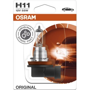 Lampada alogena Osram Original Line H11 in blister per illuminazione auto.
