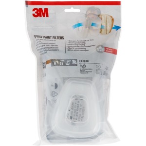 3M Filtri 6002 CR per verniciatura a spruzzo, filtri respiratori A2 P2, set.