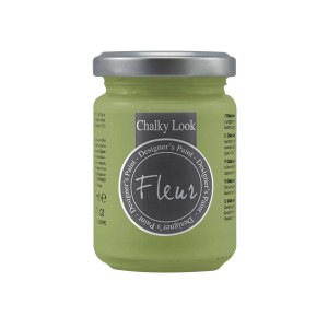 Colore Fleur Chalky Look, verde oliva, in barattolo di vetro per progetti fai-da-te.