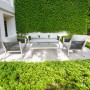Set di mobili da giardino t.b.t. con divano, poltrone e tavolo in grigio/bianco.