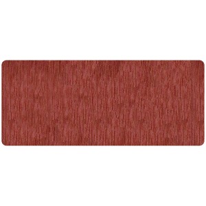 Tappeto/zerbino da cucina rettangolare rosso con texture fine.