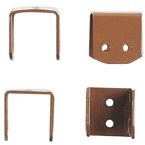 t.b.t. per tutori: Connettori in metallo a U e angolari con fori.