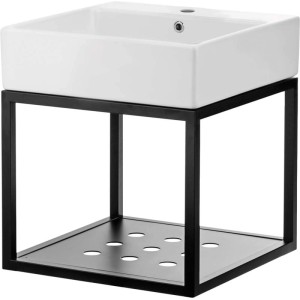 Consolle bagno sospesa Madruga Idrostile lavabo 50x50 cm bianco