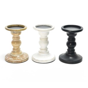 Portacandela in legno Ø11,3xH16 cm colori assortiti
