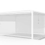 Gazebo bianco con tenda a rullo come accessorio per gazebo.
