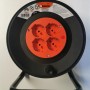t.b.t. avvolgicavo con 4 prese, nero/arancione.