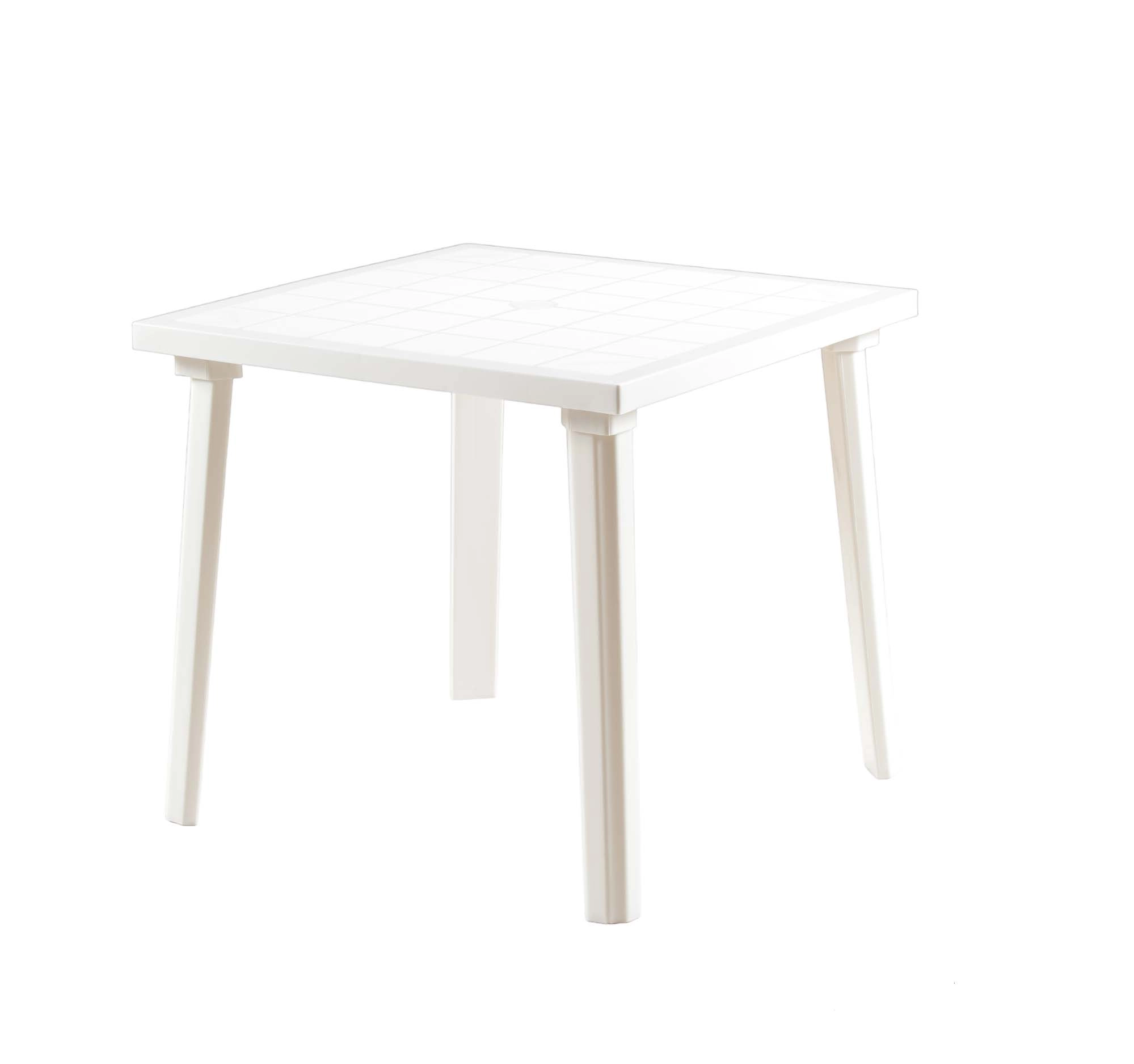 Tavolo in resina WEEK-END bianco quadrato 80x80