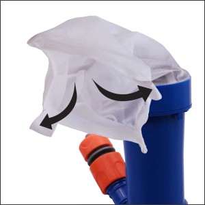 Aspiratore per piscina t.b.t. con sacco a rete, dettaglio.