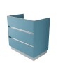 Mobile bagno t.b.t. blu con tre cassetti.