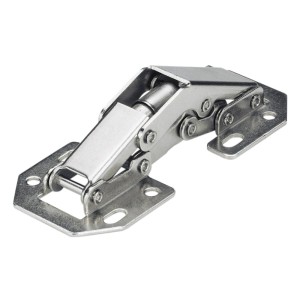 Cerniera Hettich Mini a montaggio superficiale con molla, argento, per costruzione mobili.