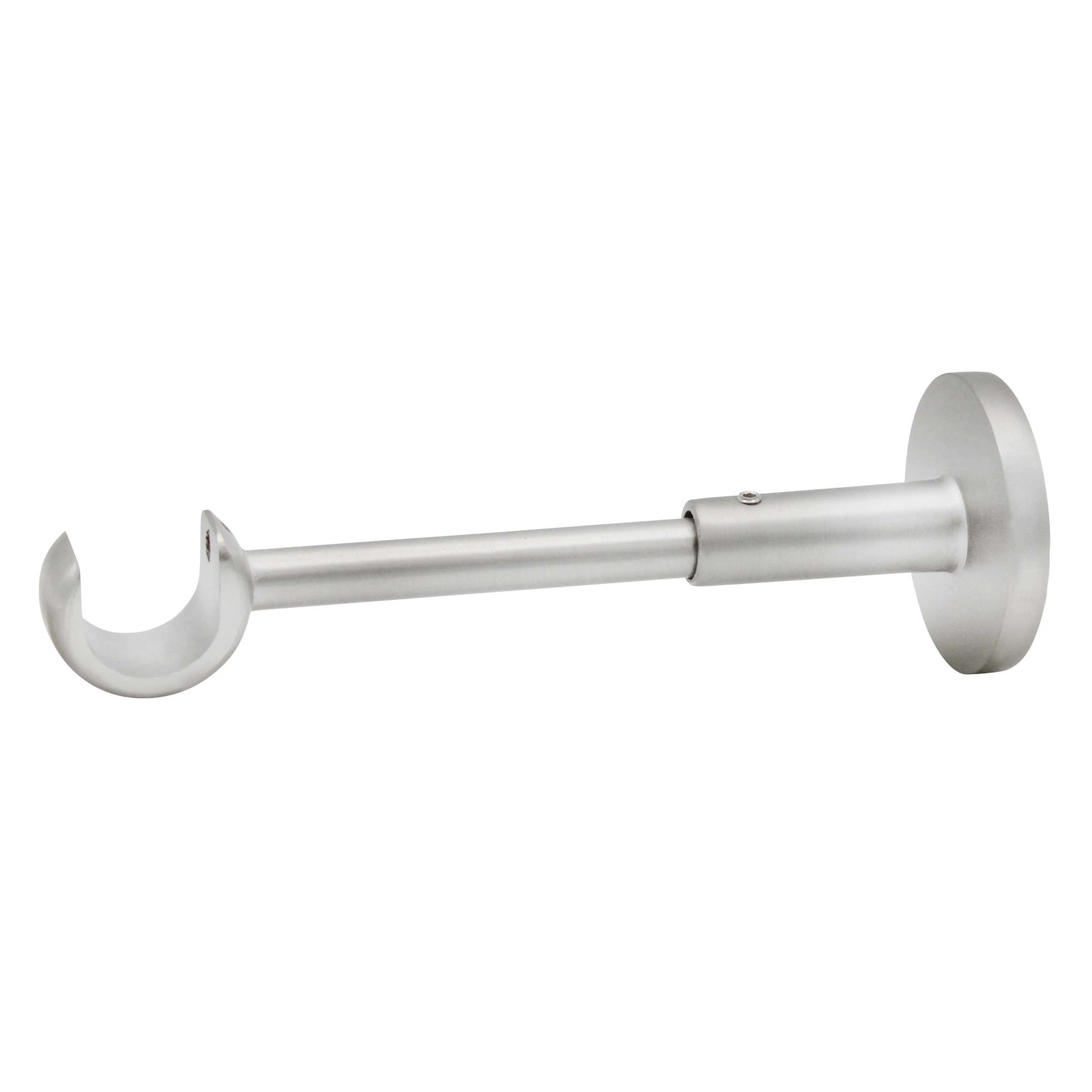 Gardinia Supporto Combinato Per Bastoni Tende Da 25 Mm – Doppio, Aperto, Linea Windsor, Metallo Effetto Acciaio Inox (Distanza Muro 8/6 Cm)