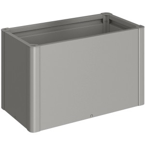Aiuola rialzata Biohort Belvedere Midi, grigio quarzo metallizzato, per giardino e balcone.