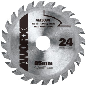 Lama per sega circolare a mano Worx WA5034 con 24 denti per legno.