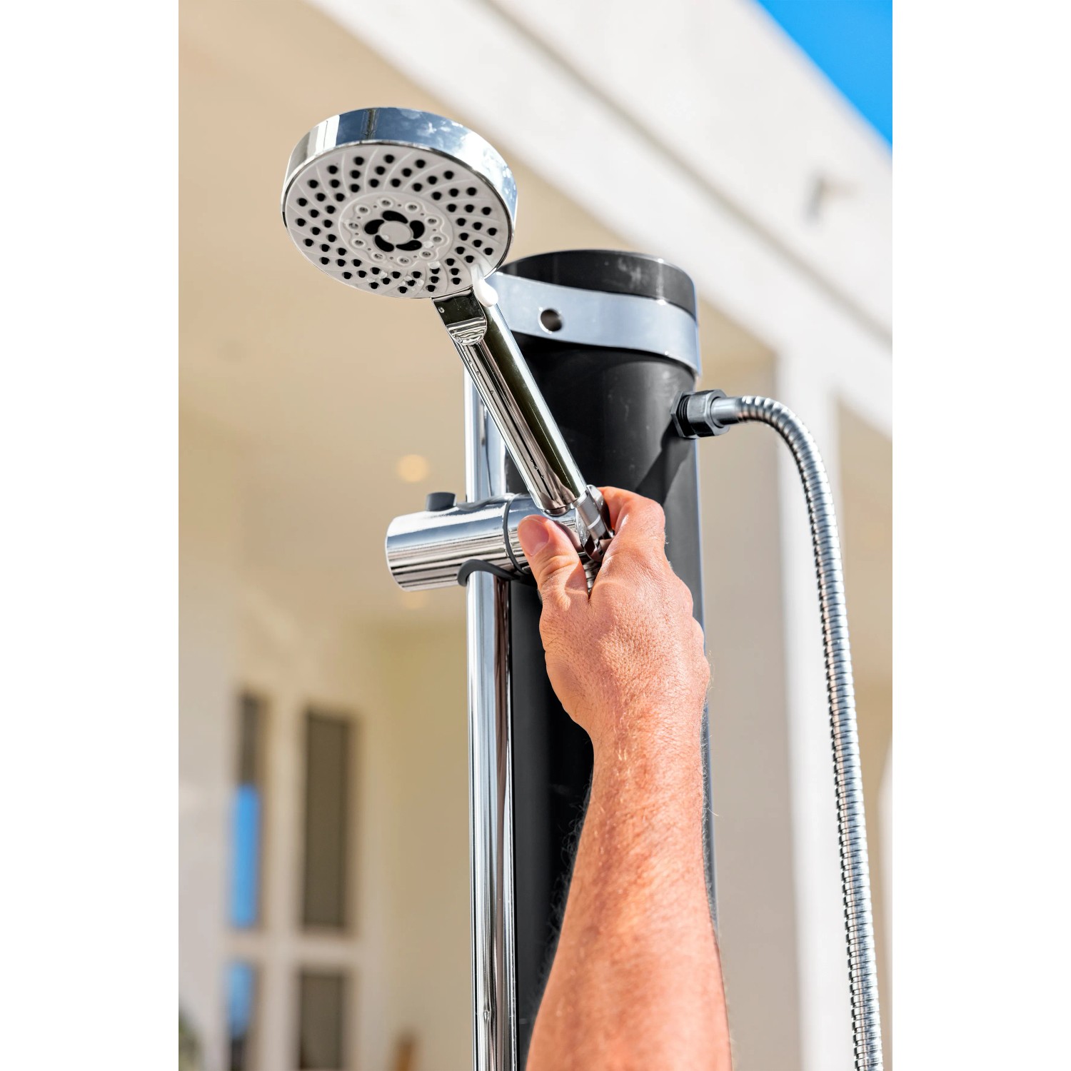 Doccia da giardino Bestway Solarflow 20 l con doccetta e controllo temperatura.