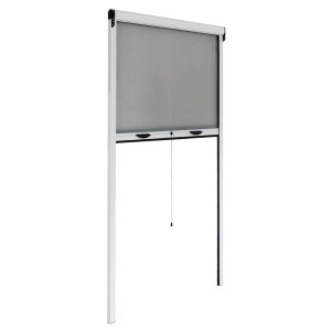 Zanzariera per finestra con struttura in alluminio 100x150 cm bianco