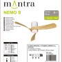 Ventilatore da soffitto con luce LED 24W Ø 97x25 cm bianco legno_13