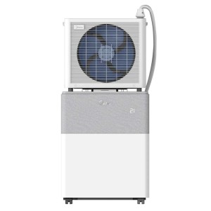 Climatizzatore split portatile Midea PortaSplit Cool, bianco-grigio. Condizionatore con unità esterna e tubo piatto.