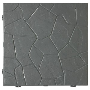 Piastrella da esterno grigia con motivo a pietra.