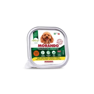 Cibo umido per cani Morando adulto mini patè pollo patate piselli 150 g
