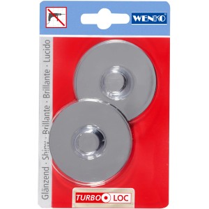 Wenko Turbo-Loc Set di 2 adattatori cromati lucidi per accessori bagno e cucina.