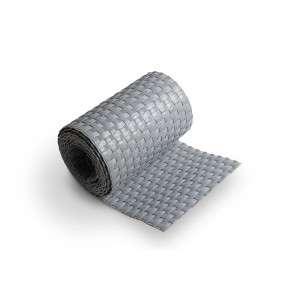 Paravista grigio t.b.t. arrotolato, effetto tessuto.