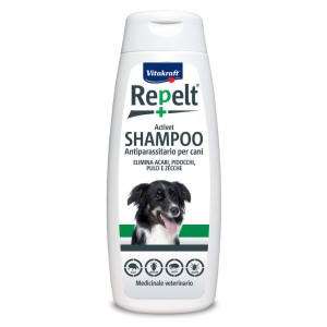 Vitakraft Repelt+ Shampoo antiparassitario per cani in flacone bianco