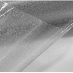 Cristallo Stampato 30 m x 140 cm Glitter Argento
