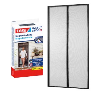 Tenda magnetica Tesa, auto-chiusura, 1,20x2,40m, antracite. Zanzariera per porte di balconi e terrazze.