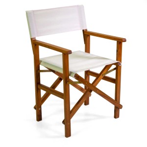 Sedia da giardino in legno e in tessuto Miramar naturale 51x55,5x82 cm