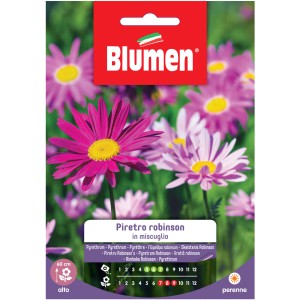 Confezione di semi per fiori t.b.t.: Piretro Robinson in miscuglio per fioriture colorate.