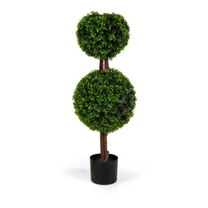 Bosso artificiale a palla, pianta finta verde in vaso per interni.