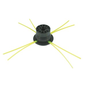 Testina per decespugliatore nera con fili gialli per tagliaerba e decespugliatori.