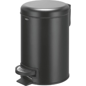 Cestino a pedale nero per il bagno.