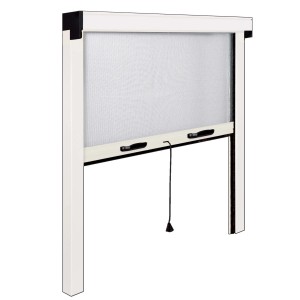 Zanzariera avvolgibile t.b.t. per finestre, telaio bianco.