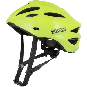 Casco da bici giallo Sparco per maggiore sicurezza durante il ciclismo.