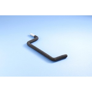 Gancio a muro nero con vite per il fissaggio.