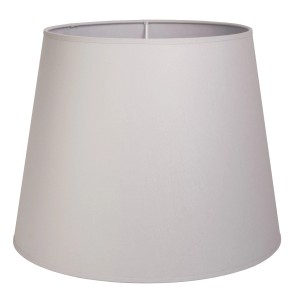 Paralume grigio a forma di cono per lampade da tavolo o da terra.