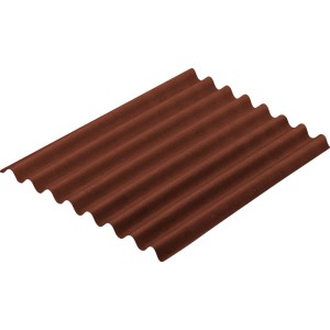 Lastra ondulata marrone in plastica per tetto e parete.