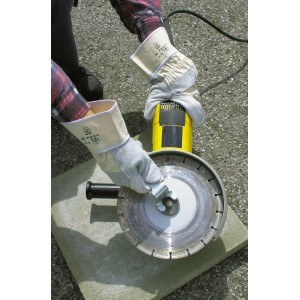 Chiave a perni LUX 30 mm in uso su una smerigliatrice angolare, accessorio per artigiani.
