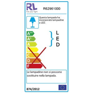 Etichetta energetica per la plafoniera LED Reality Lukida, LED non sostituibili.