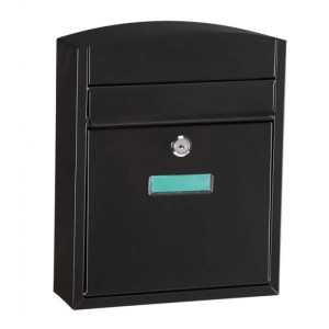 Cassetta postale acciaio chiavi incluse 24x10x28,5 cm nero opaco